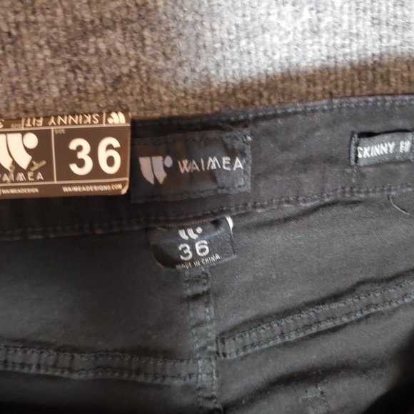 NWT Waimea Skinny Fit 36x32 (Meas 34x31 12" Rise) Death & Angels Tonal Jeans A17 - Picture 9 of 10
